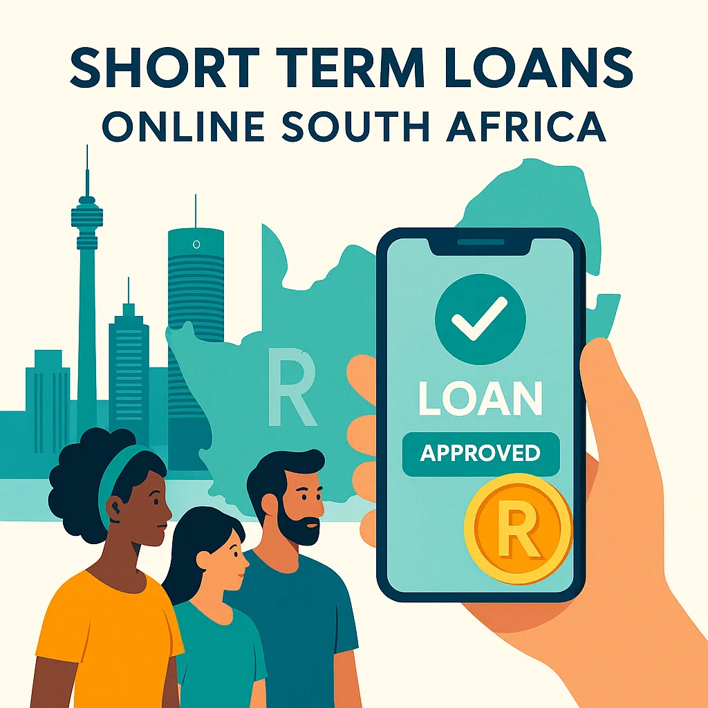 No credit check loans icon with shield, document and rand symbol